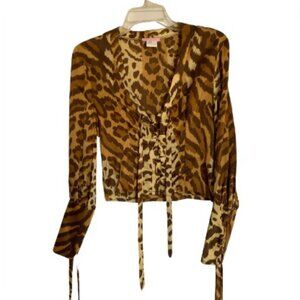 Lea Rome Leopard Print Pirate Blouse